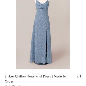 Revelry Dusty Blue Chiffon Maxi Dress